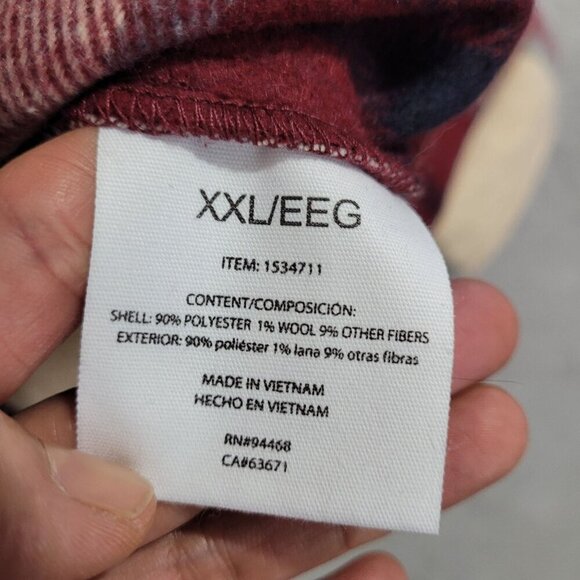 NEW HFX Red & Cream Women's XXL Plaid Button-Up Shirt Jacket - Picture 5 of 7